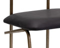 Sunpan GIBBONS DINING CHAIR - ANTIQUE BRASS - CHARCOAL BLACK LEATHER - Dining Chairs