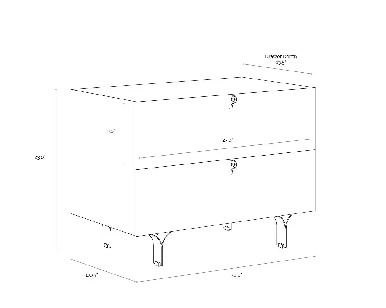 CELINE NIGHTSTAND - LARGE - TEAL - Nightstands