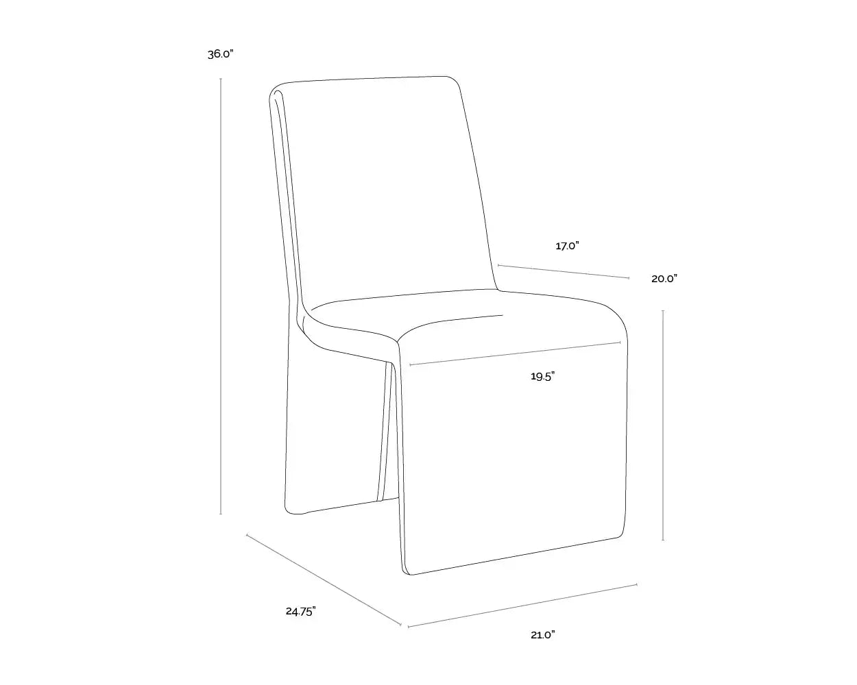 Sunpan CASCATA DINING CHAIR - MEG RUST - Dining Chairs