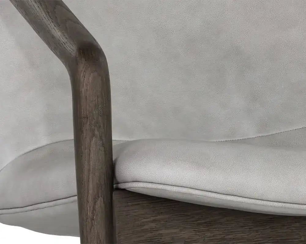 CINELLI LOUNGE CHAIR - DISTRESSED BROWN - SALOON LIGHT GREY LEATHER - Lounge