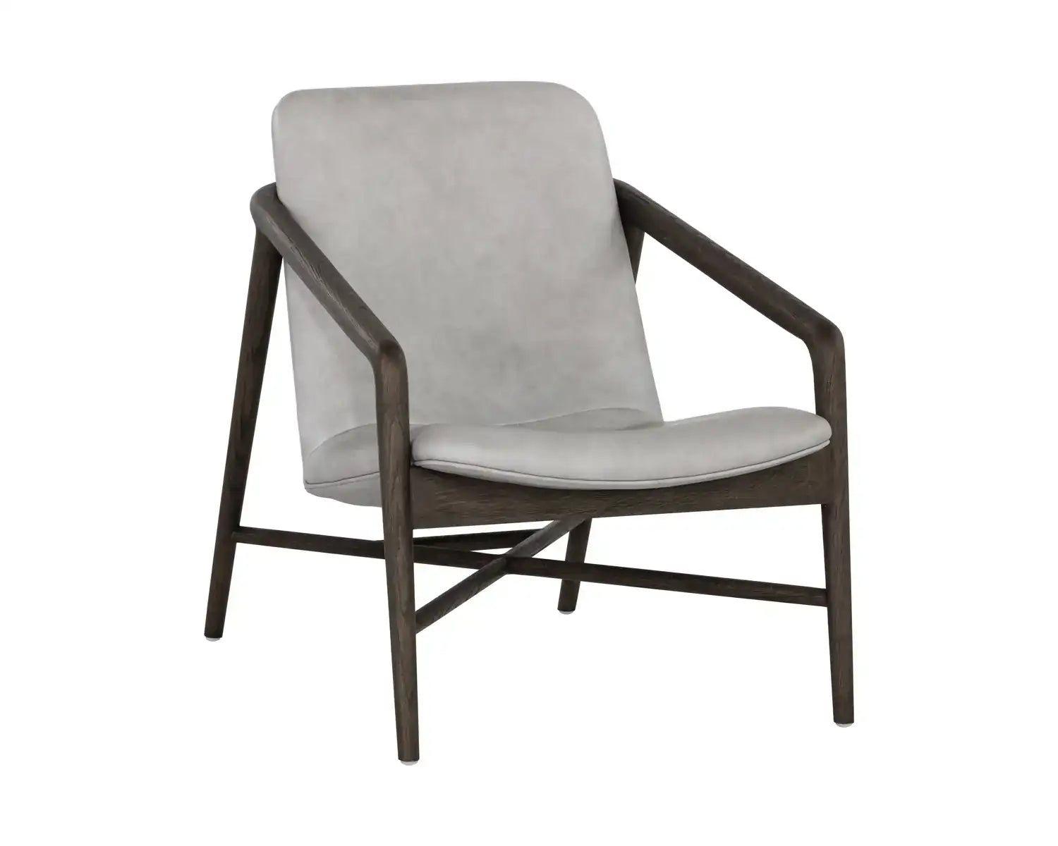 CINELLI LOUNGE CHAIR - DISTRESSED BROWN - SALOON LIGHT GREY LEATHER - Lounge