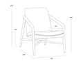 CINELLI LOUNGE CHAIR - DISTRESSED BROWN - SALOON LIGHT GREY LEATHER - Lounge