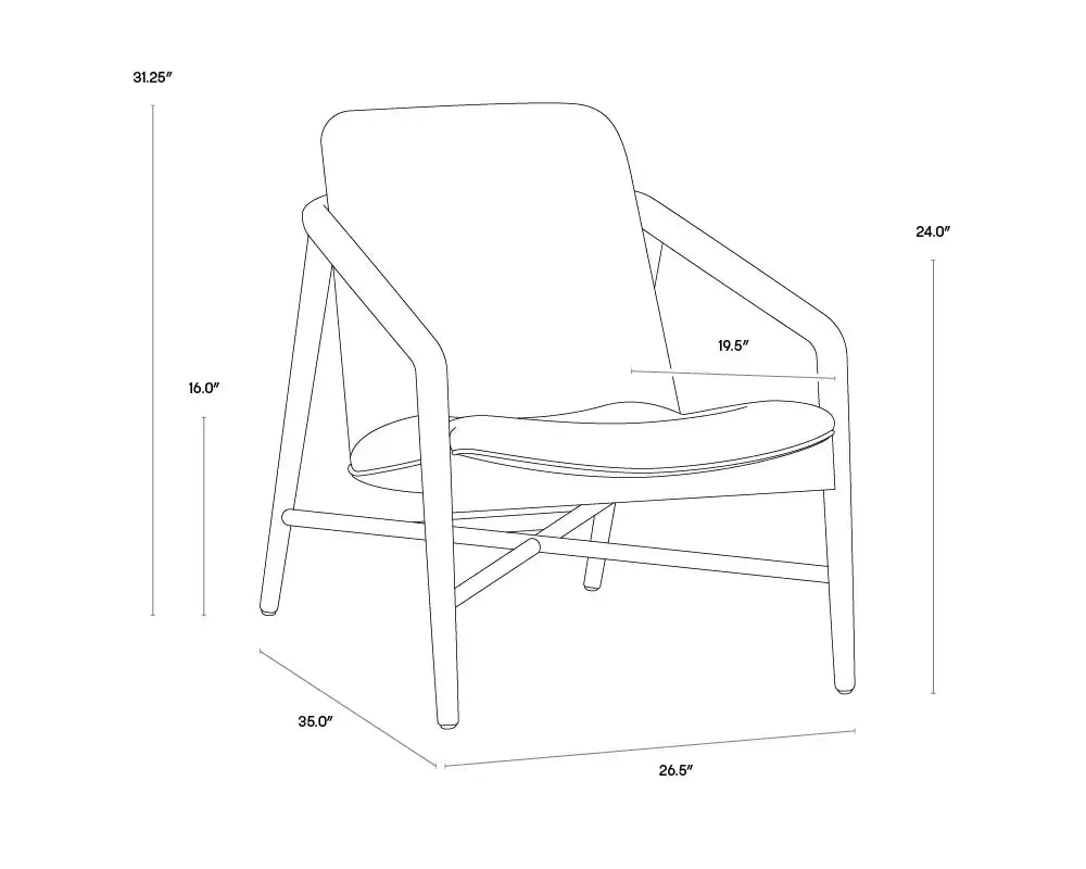 CINELLI LOUNGE CHAIR - DISTRESSED BROWN - SALOON LIGHT GREY LEATHER - Lounge