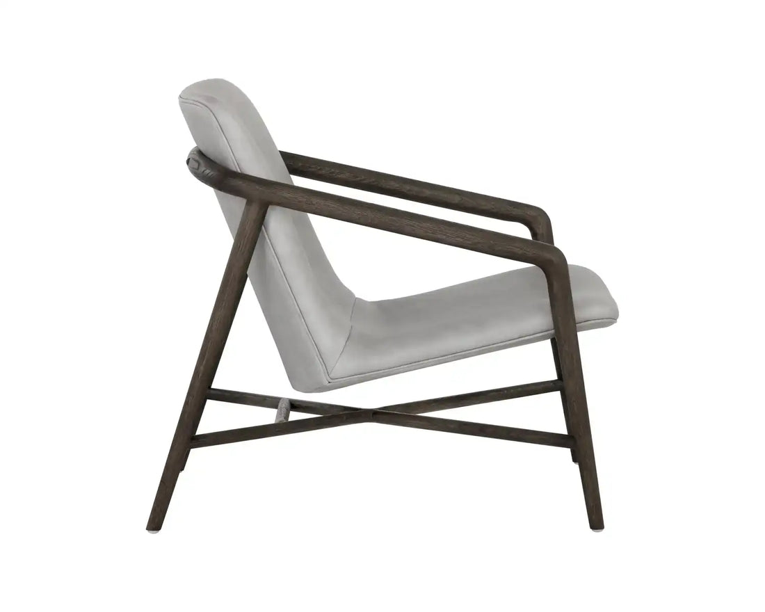 CINELLI LOUNGE CHAIR - DISTRESSED BROWN - SALOON LIGHT GREY LEATHER - Lounge
