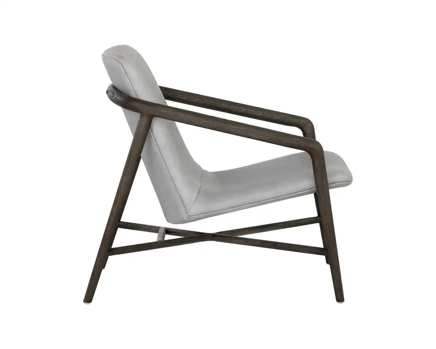 CINELLI LOUNGE CHAIR - DISTRESSED BROWN - SALOON LIGHT GREY LEATHER - Lounge