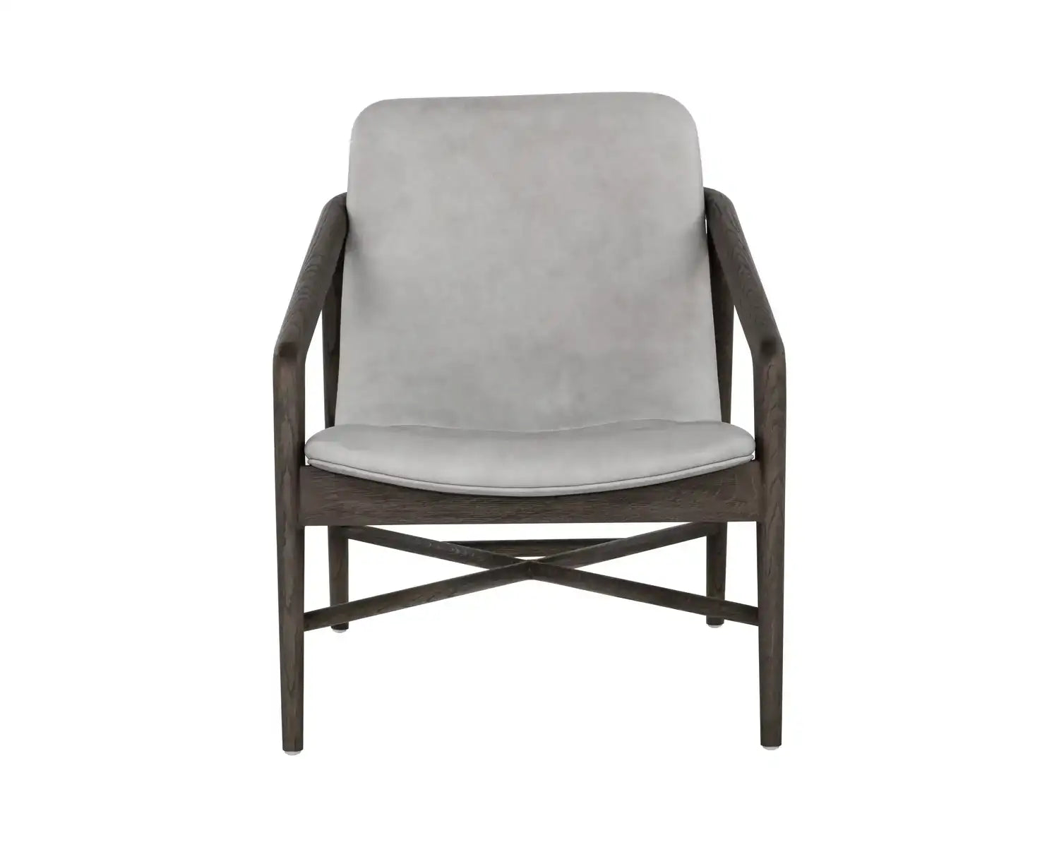 CINELLI LOUNGE CHAIR - DISTRESSED BROWN - SALOON LIGHT GREY LEATHER - Lounge