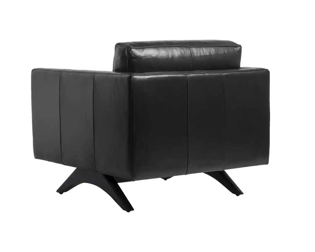 ROGERS ARMCHAIR - CORTINA BLACK LEATHER - Lounge