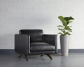 ROGERS ARMCHAIR - CORTINA BLACK LEATHER - Lounge