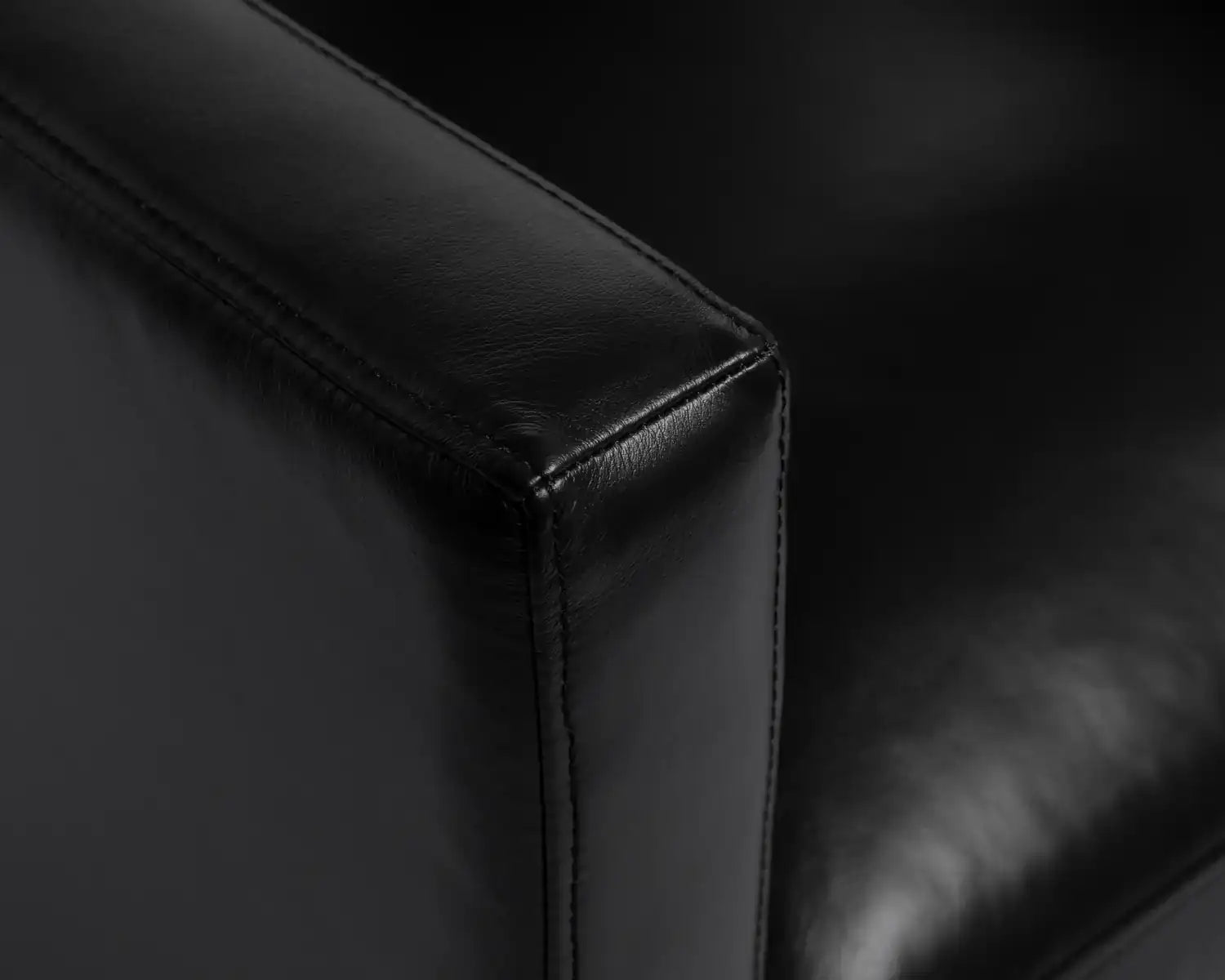 ROGERS ARMCHAIR - CORTINA BLACK LEATHER - Lounge
