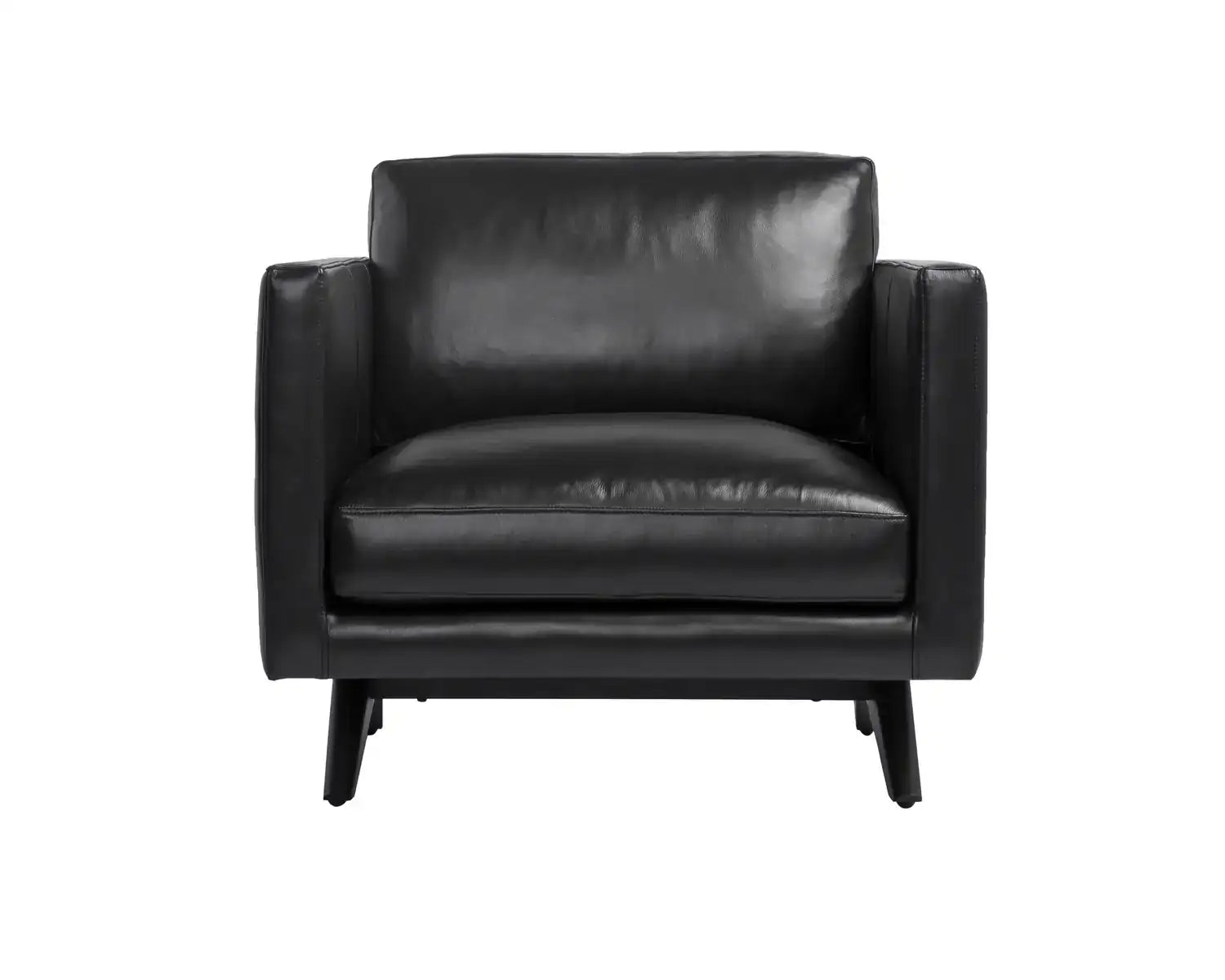ROGERS ARMCHAIR - CORTINA BLACK LEATHER - Lounge