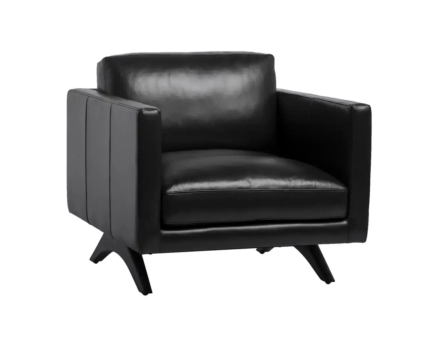 ROGERS ARMCHAIR - CORTINA BLACK LEATHER - Lounge