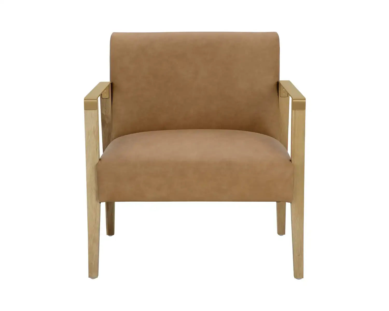 EARL LOUNGE CHAIR - RUSTIC OAK - LUDLOW SESAME LEATHER - Lounge