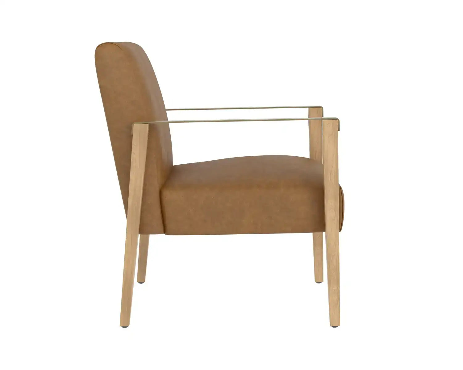 EARL LOUNGE CHAIR - RUSTIC OAK - LUDLOW SESAME LEATHER - Lounge
