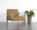 EARL LOUNGE CHAIR - RUSTIC OAK - LUDLOW SESAME LEATHER - Lounge