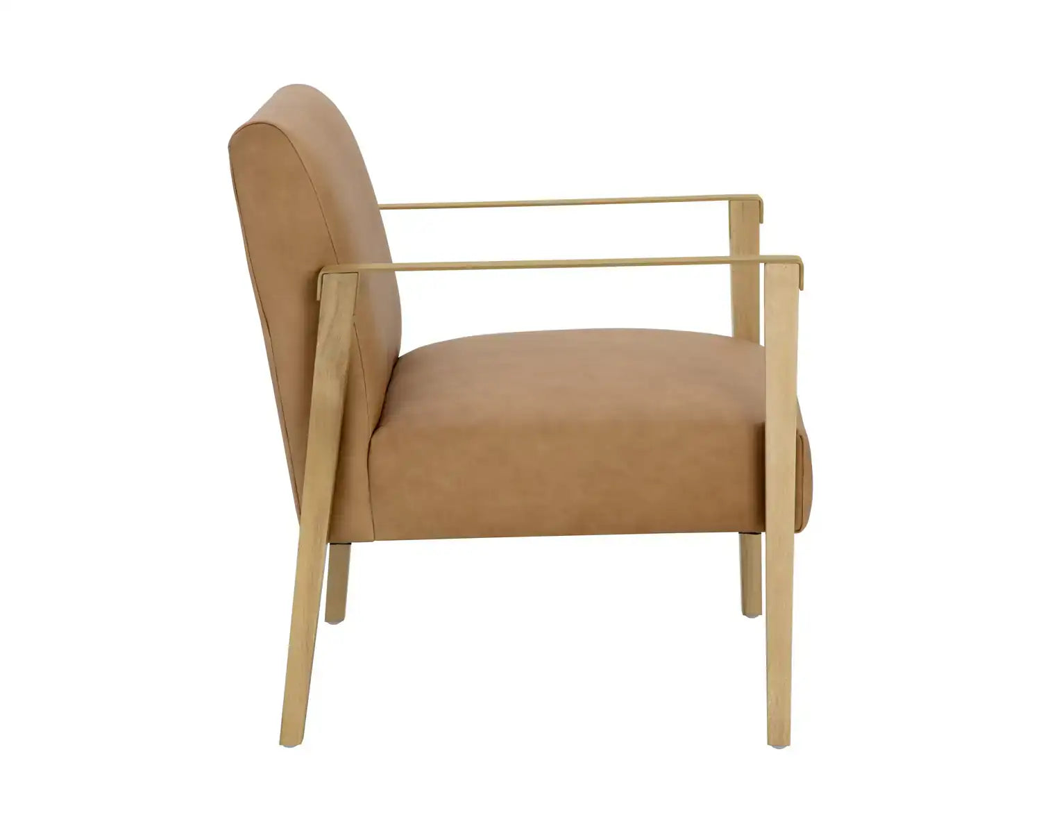 EARL LOUNGE CHAIR - RUSTIC OAK - LUDLOW SESAME LEATHER - Lounge
