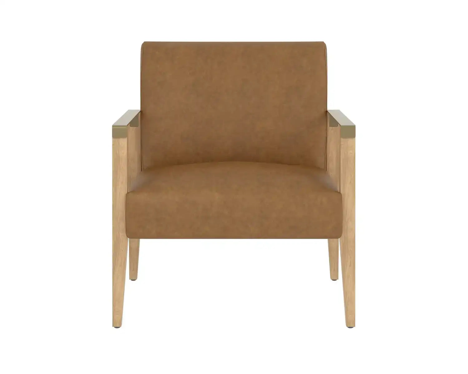 EARL LOUNGE CHAIR - RUSTIC OAK - LUDLOW SESAME LEATHER - Lounge