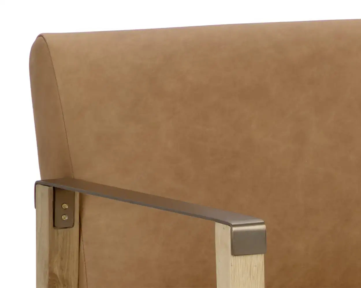 EARL LOUNGE CHAIR - RUSTIC OAK - LUDLOW SESAME LEATHER - Lounge
