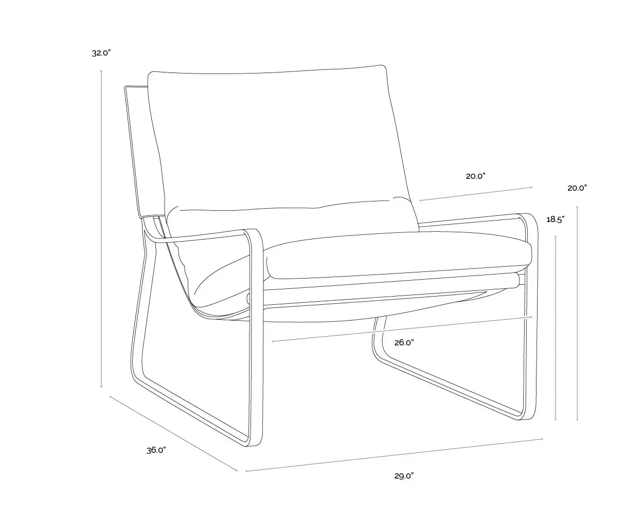 Sunpan ZANCOR LOUNGE CHAIR - Lounge