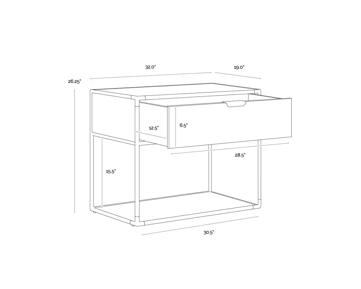 SUNPAN DOONE NIGHTSTAND - Nightstands