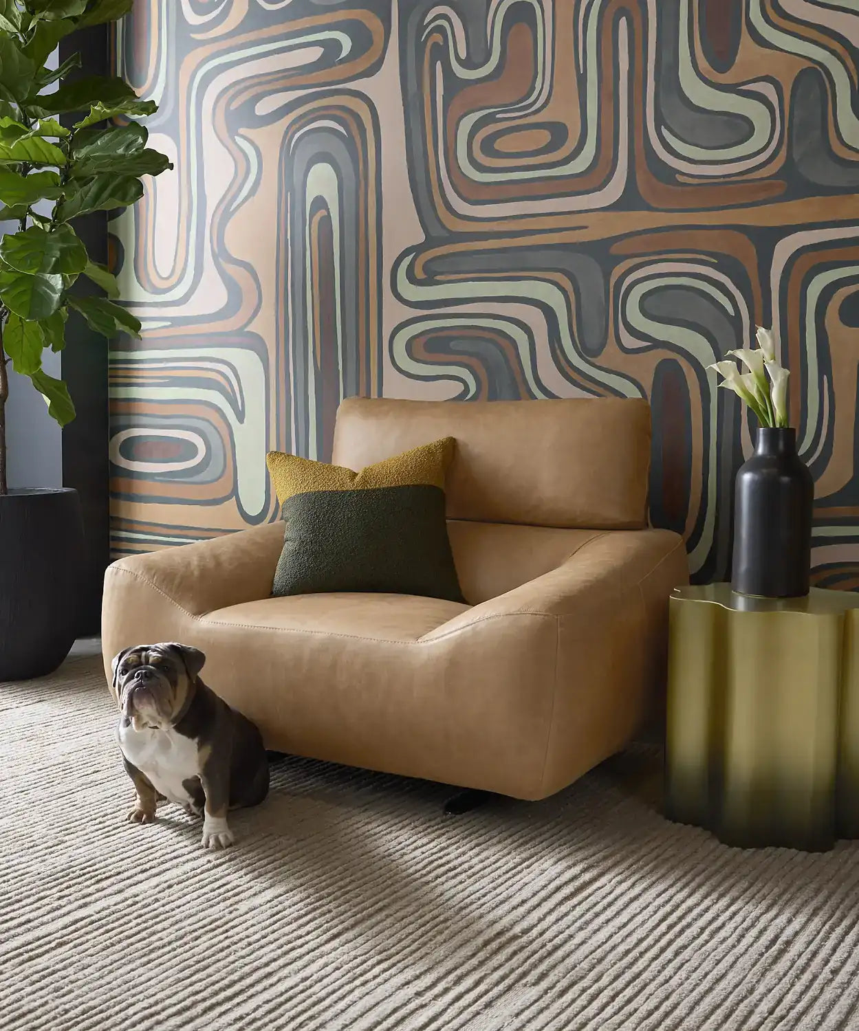 DAHLIA END TABLE - GOLD OMBRE - Side