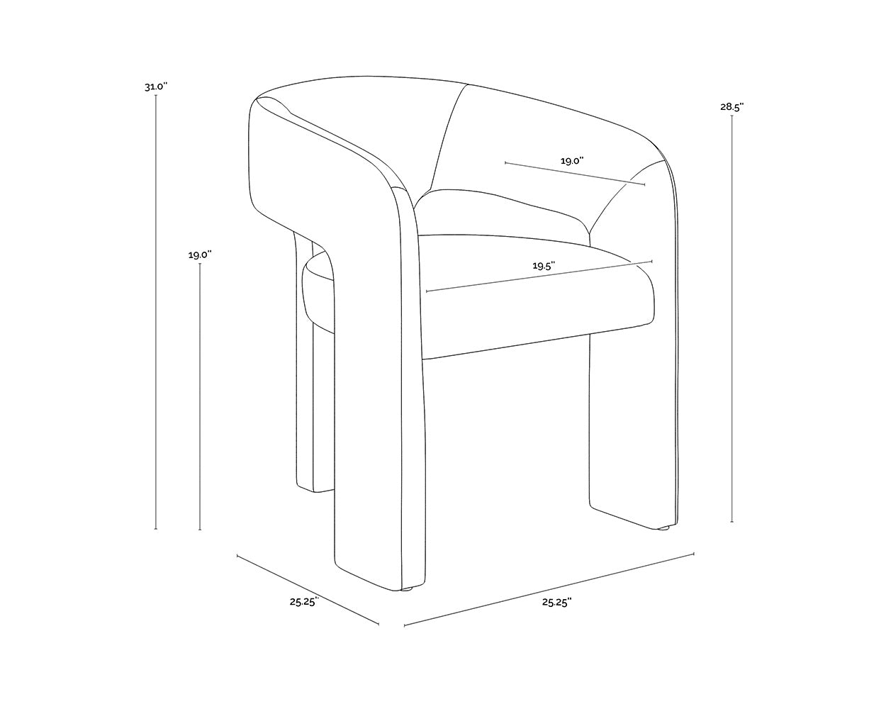 SUNPAN ISIDORE DINING ARMCHAIR - Dining Chairs