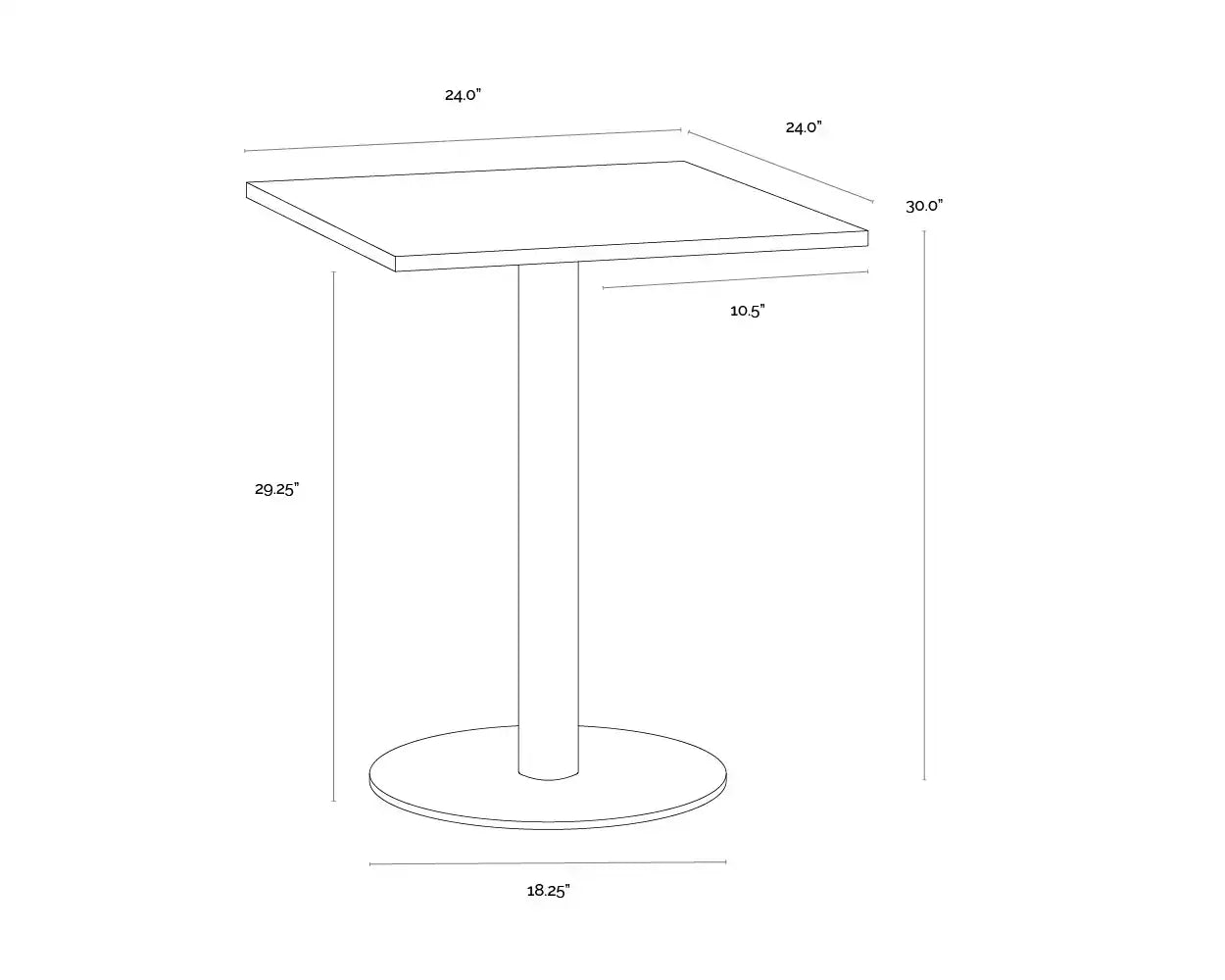 Sunpan CLAUDIA BISTRO TABLE - Dining Tables