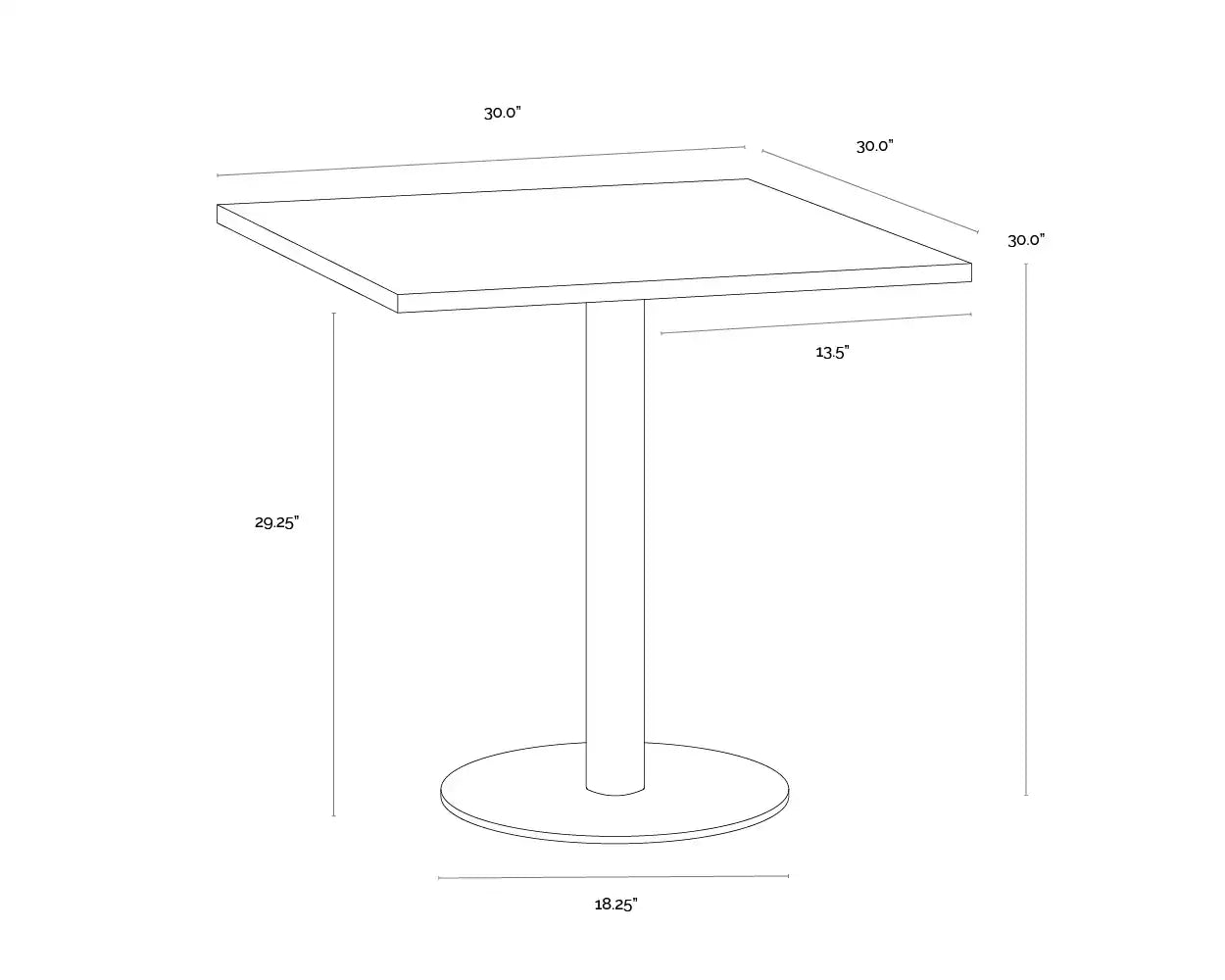 Sunpan CLAUDIA BISTRO TABLE - Dining Tables