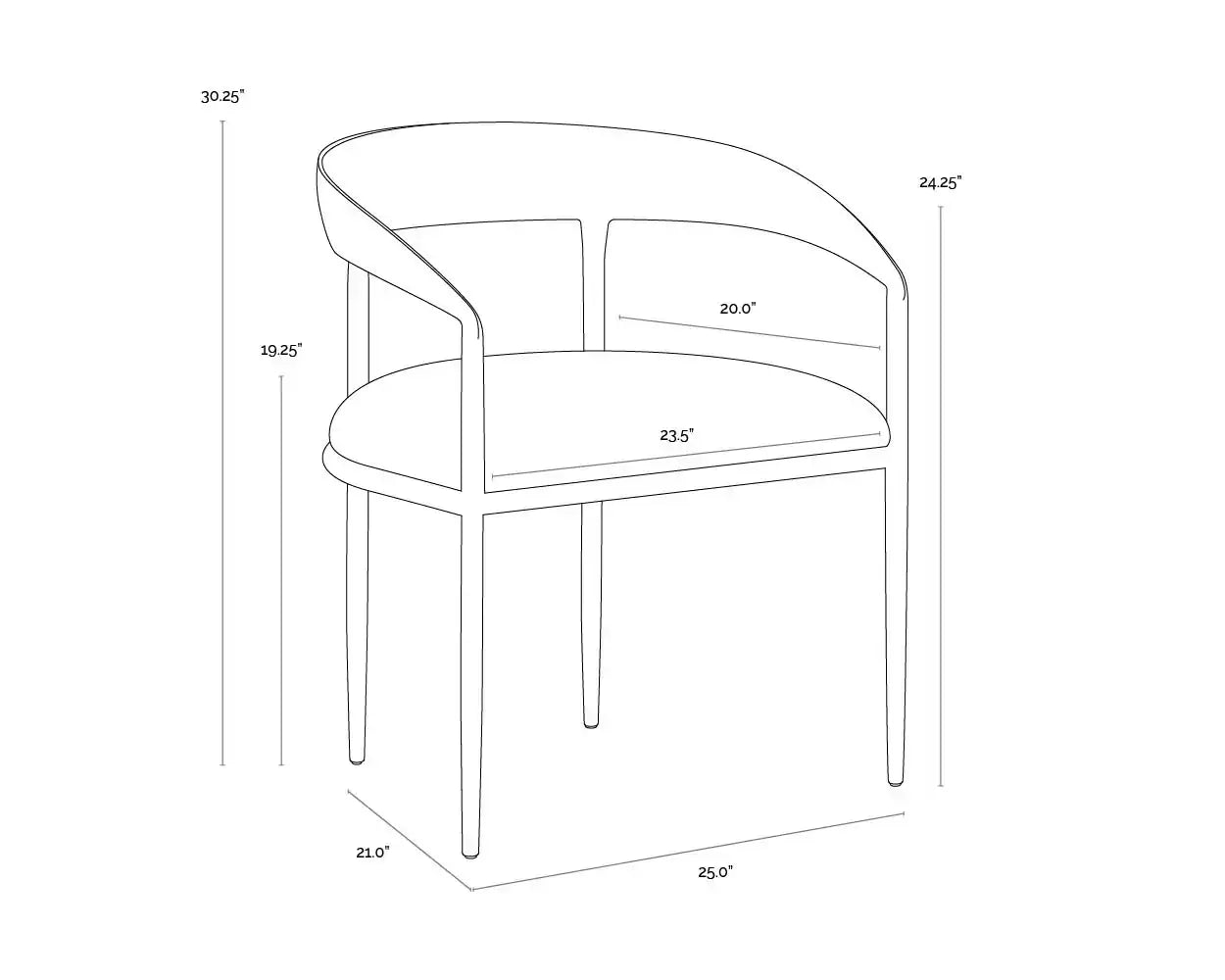 Sunpan ZANATTA DINING ARMCHAIR - Dining Chairs