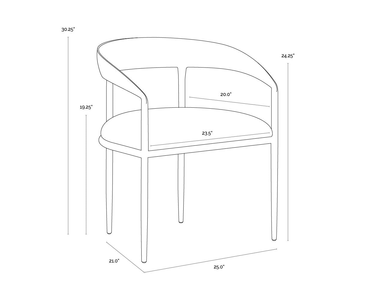 Sunpan ZANATTA DINING ARMCHAIR - Dining Chairs