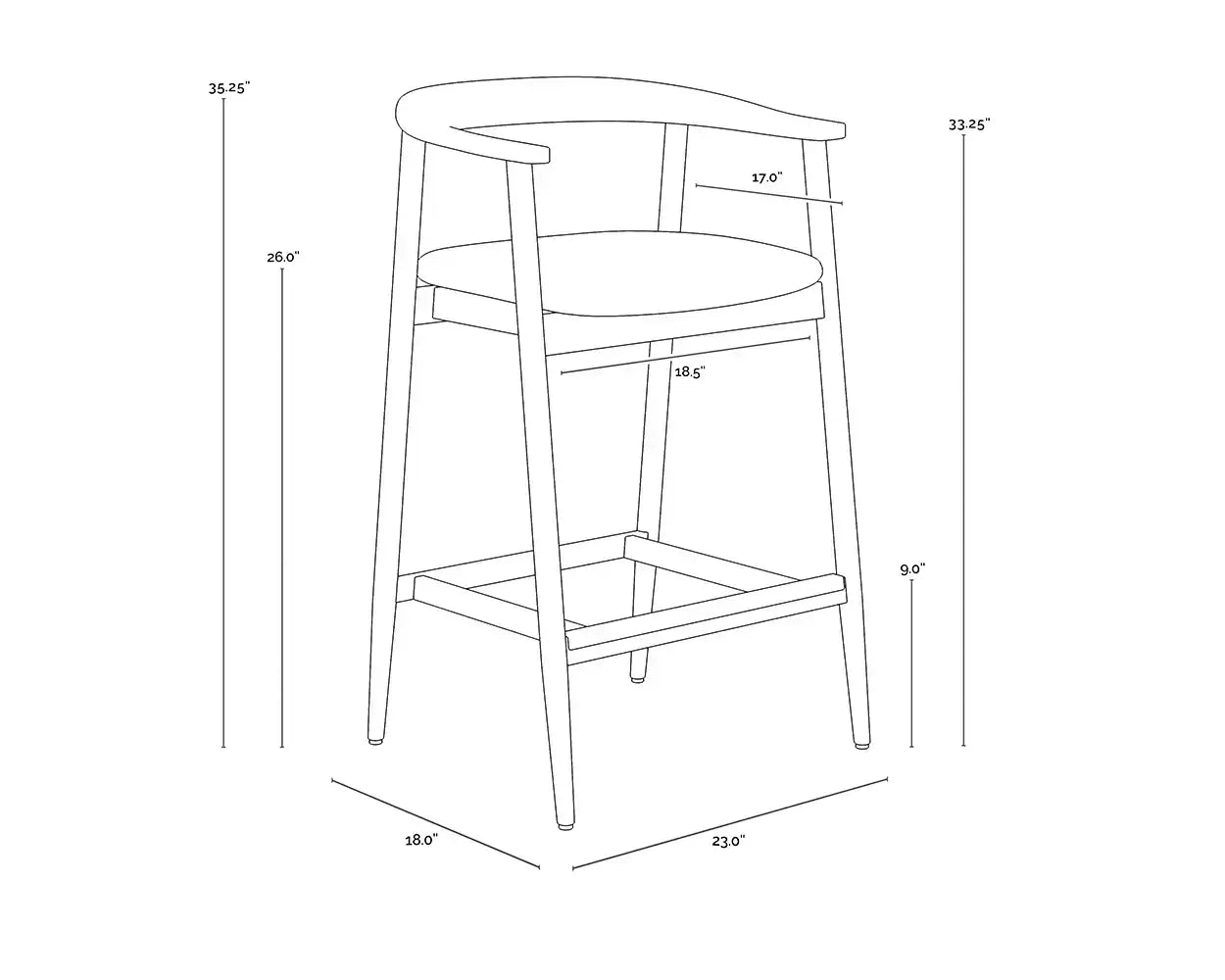 Sunpan, JEREMY COUNTER STOOL, BENCHES, OTTOMAN & STOOLS