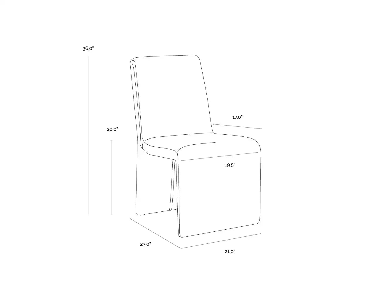 Sunpan CASCATA DINING CHAIR - Dining Chairs