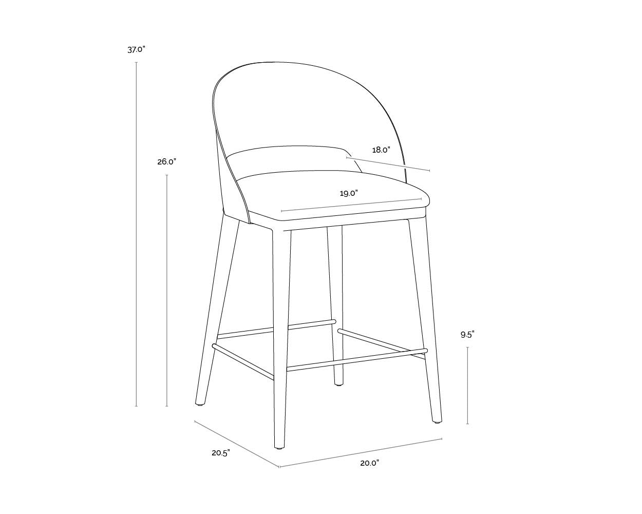 Sunpan, DEZIRAE COUNTER STOOL, BENCHES, OTTOMAN & STOOLS