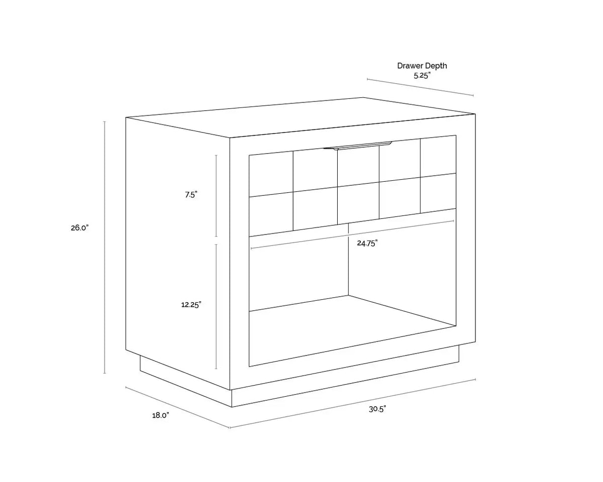 Sunpan AKAVA NIGHTSTAND - Nightstands