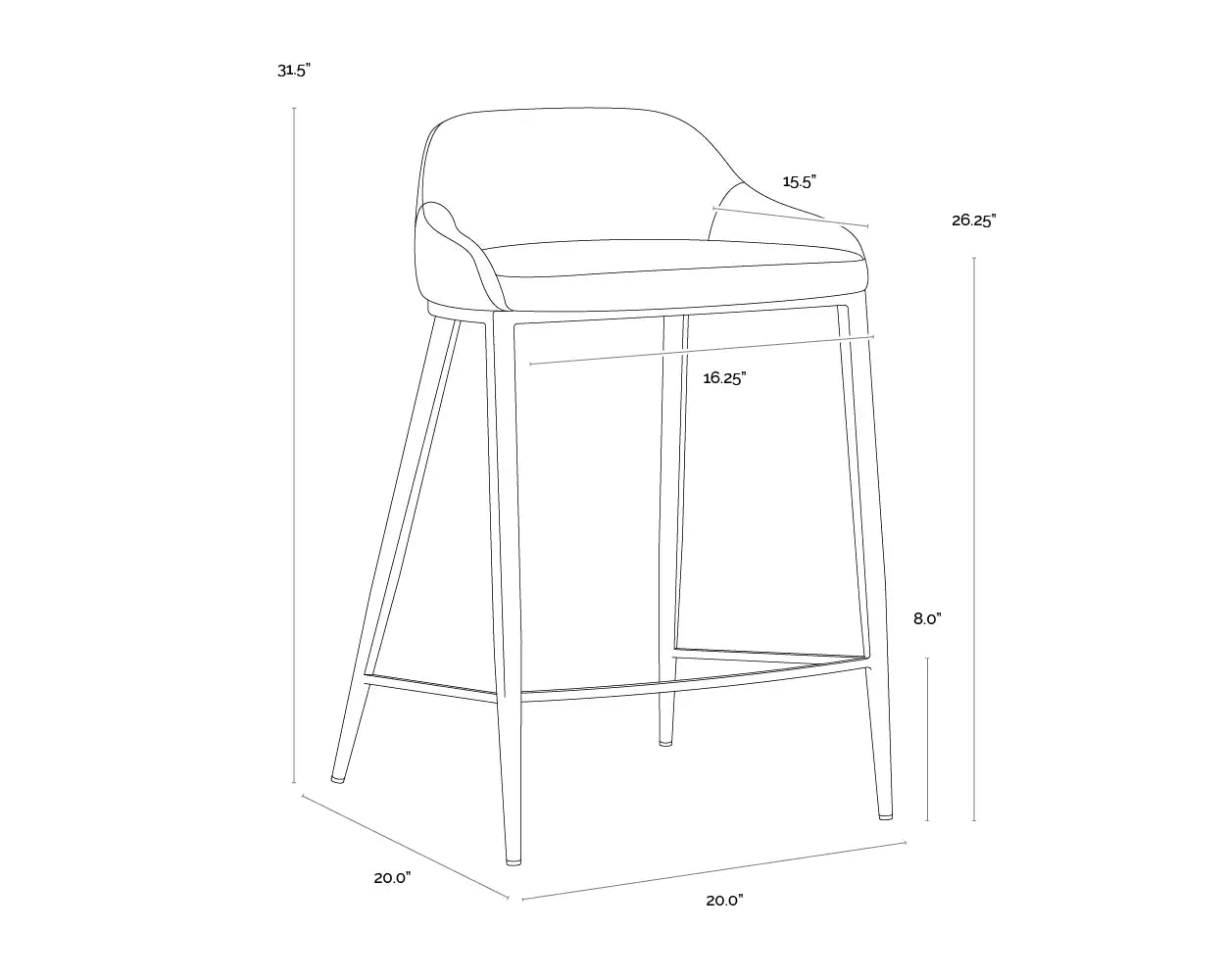 Sunpan, ASTRA COUNTER STOOL, BENCHES, OTTOMAN & STOOLS