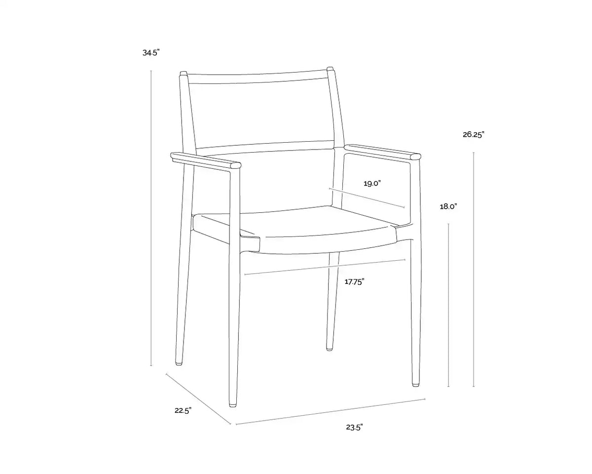 Sunpan NAVA STACKABLE DINING ARMCHAIR - Outdoor Furniture