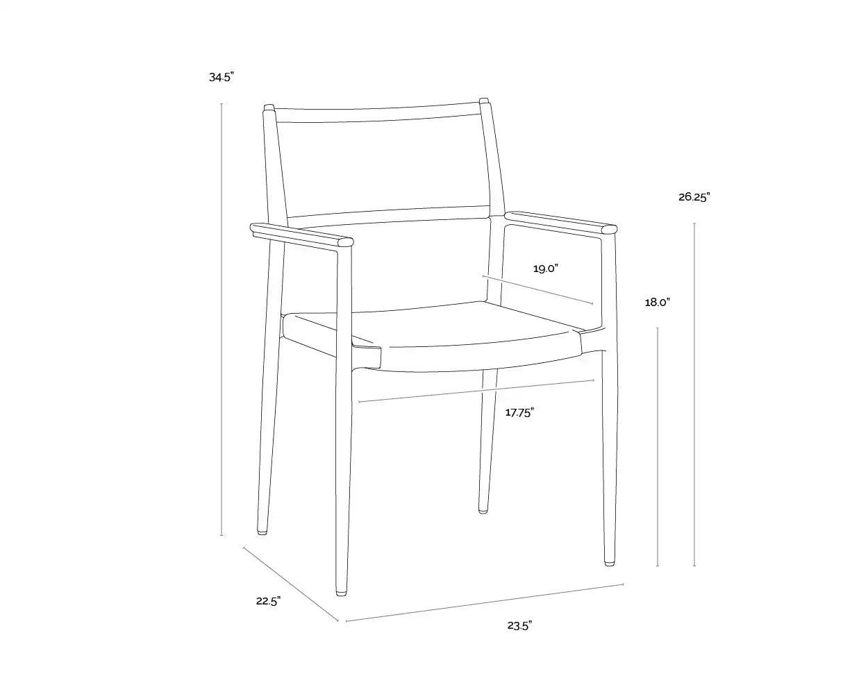 SUNPAN NAVA STACKABLE DINING ARMCHAIR - Outdoor Furniture