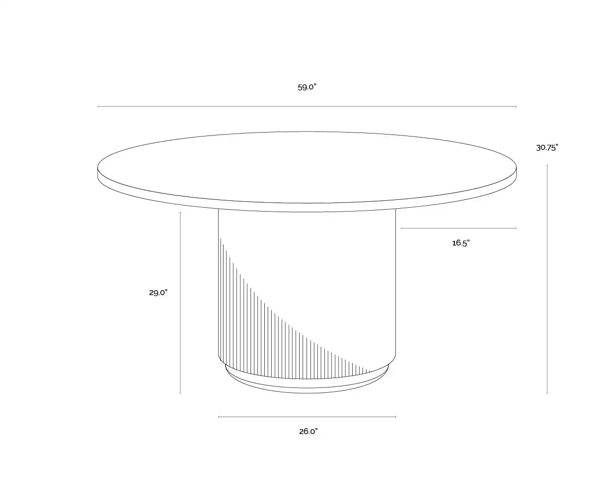 Sunpan CATALDI DINING TABLE - Dining Tables