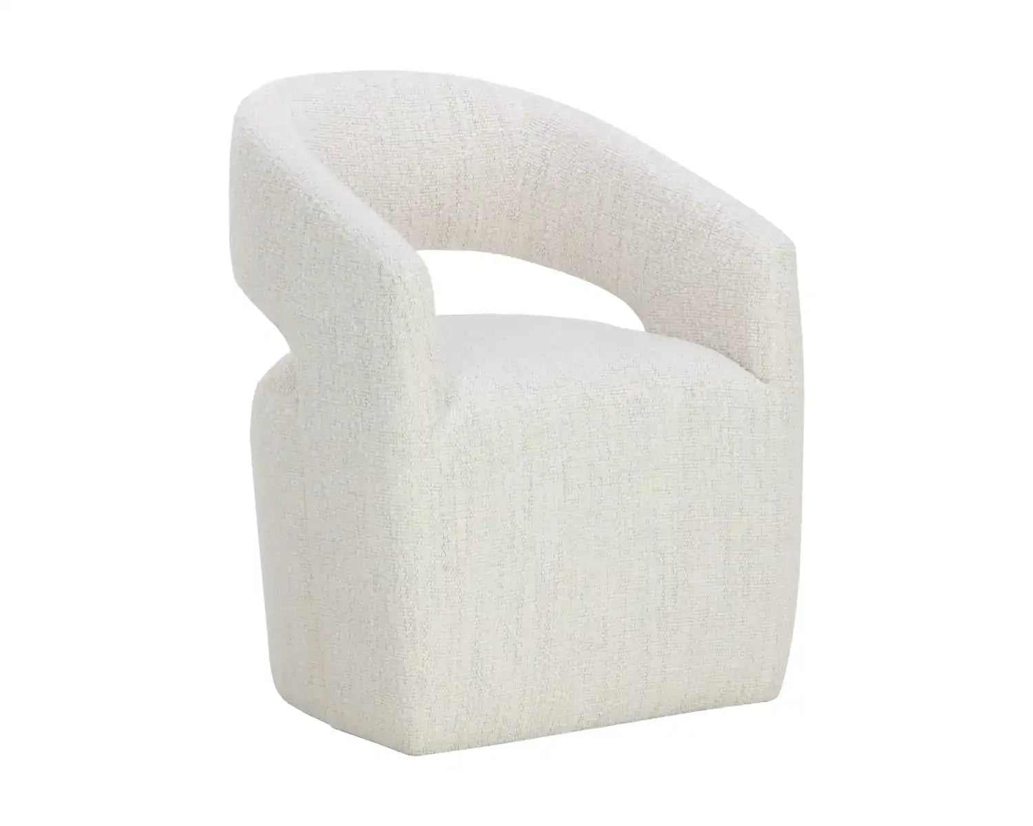 Sunpan LLORET WHEELED DINING ARMCHAIR - MERINO PEARL - Dining Chairs