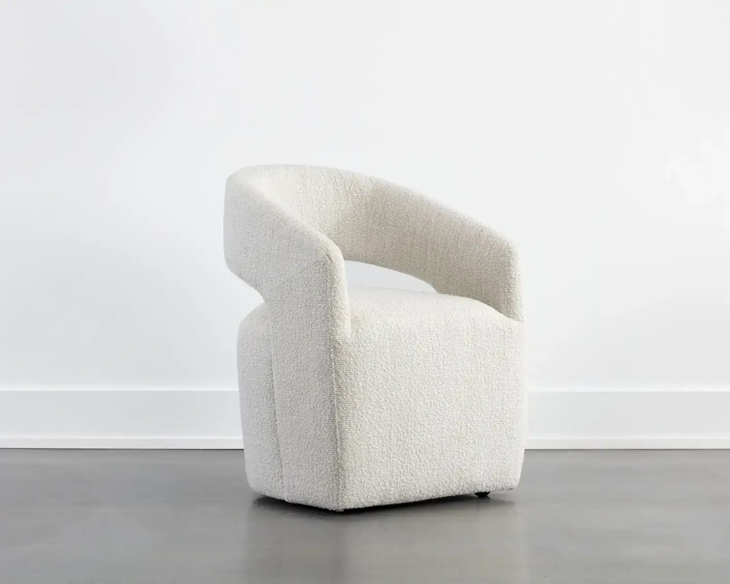 Sunpan LLORET WHEELED DINING ARMCHAIR - MERINO PEARL - Dining Chairs