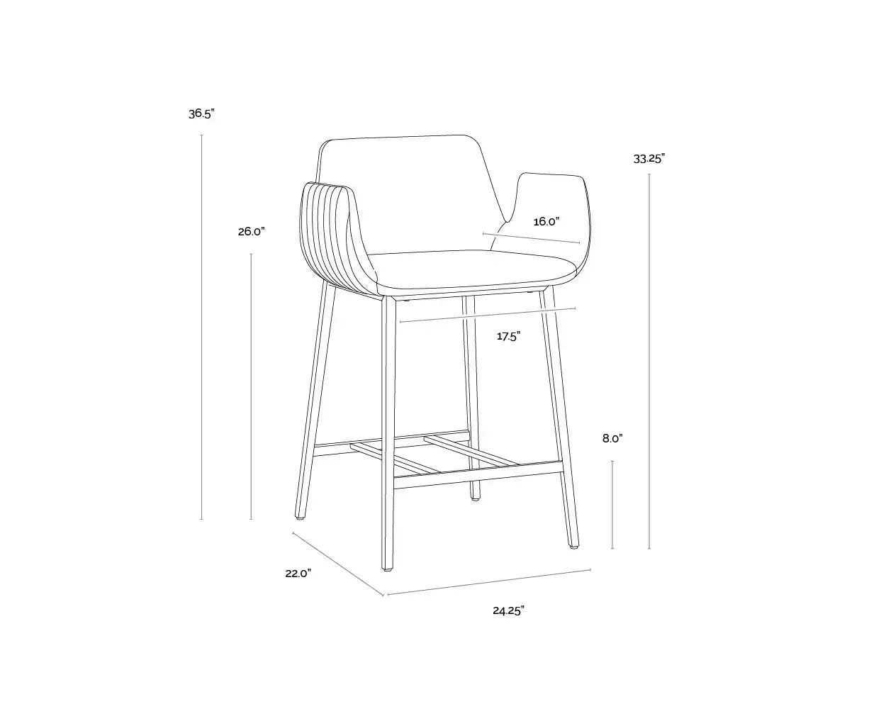 SUNPAN LUCANO COUNTER STOOL - Benches, Ottoman, Stools