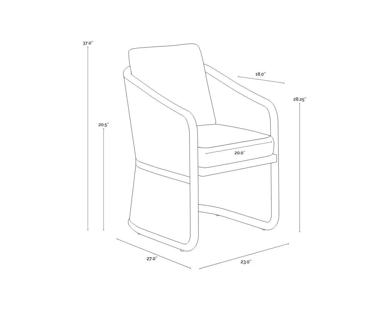 Sunpan ALLARIZ DINING ARMCHAIR - Outdoor Furniture