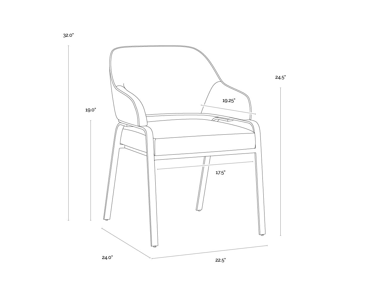 Sunpan MALACHI DINING ARMCHAIR - Dining Chairs