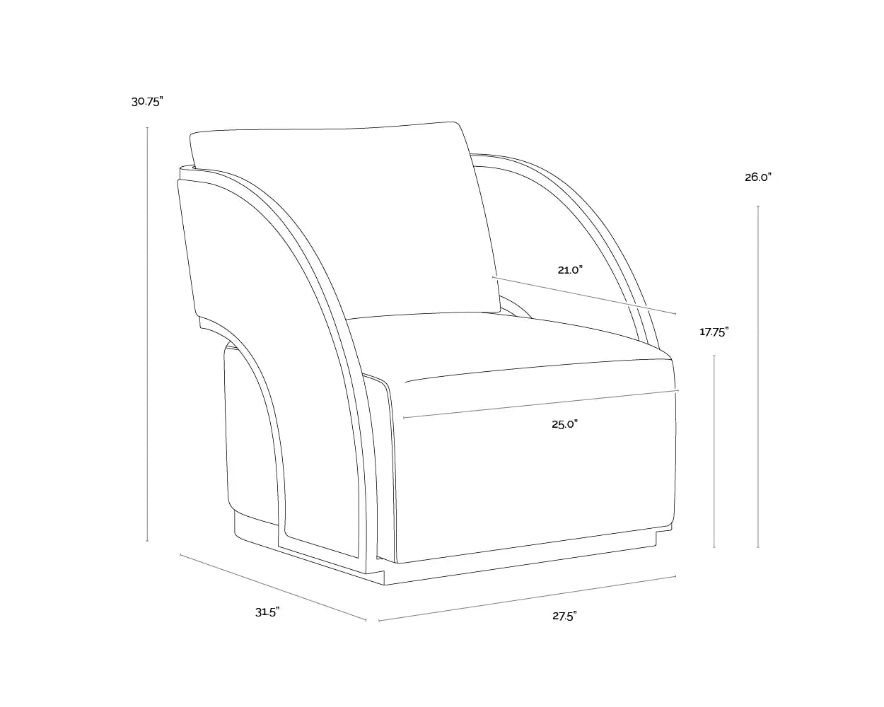 Sunpan BAZ SWIVEL LOUNGE CHAIR - Lounge