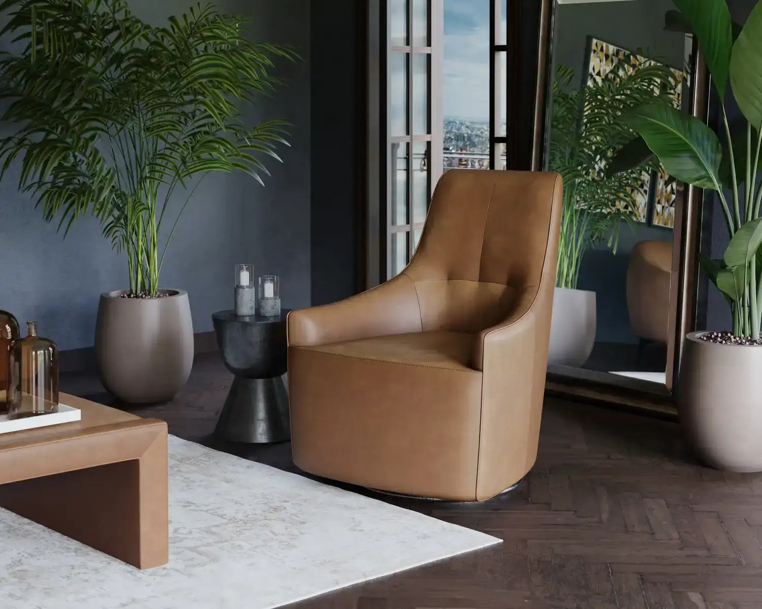 Sunpan CARMINE SWIVEL LOUNGE CHAIR - Lounge