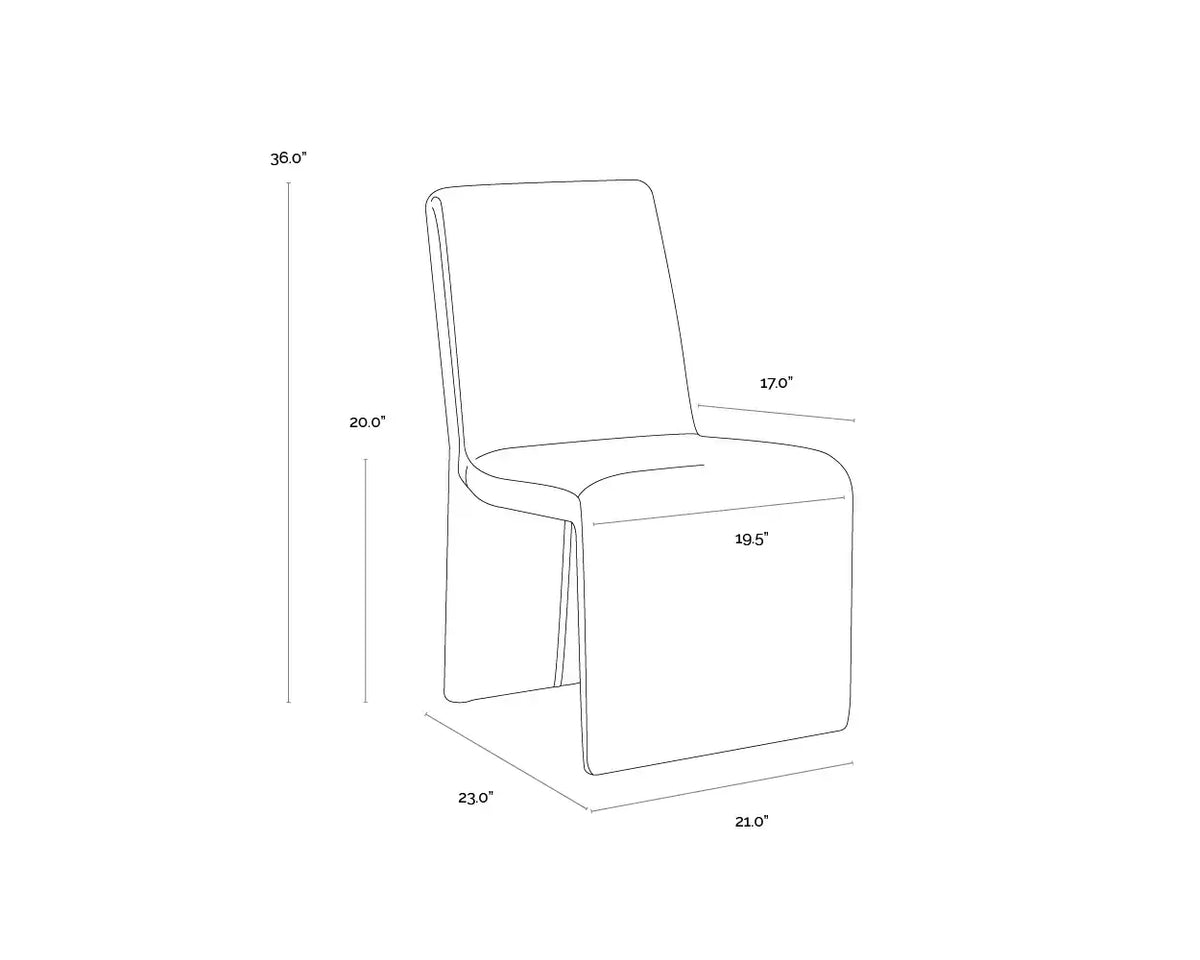 Sunpan CASCATA DINING CHAIR - MARSEILLE BLACK LEATHER - Dining Chairs
