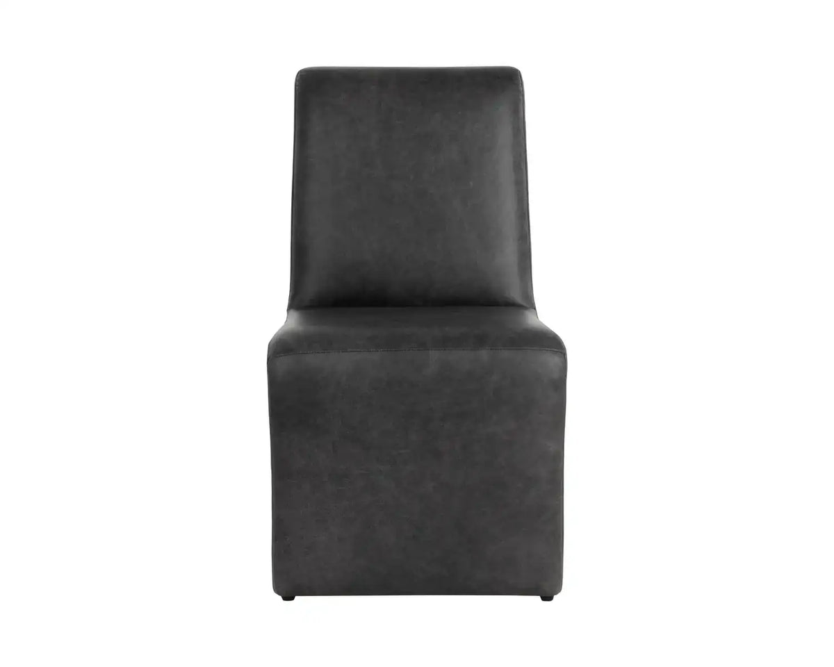 Sunpan CASCATA DINING CHAIR - MARSEILLE BLACK LEATHER - Dining Chairs