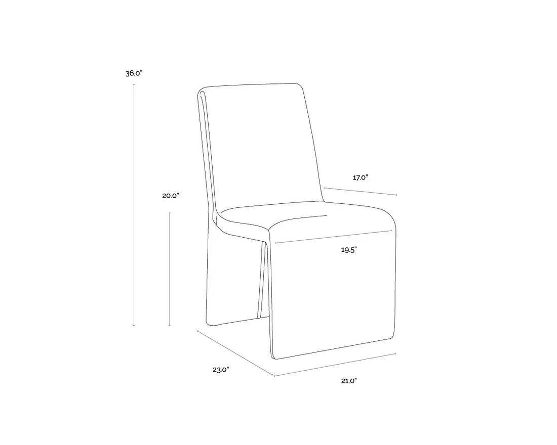 Sunpan CASCATA DINING CHAIR - MARSEILLE BLACK LEATHER - Dining Chairs