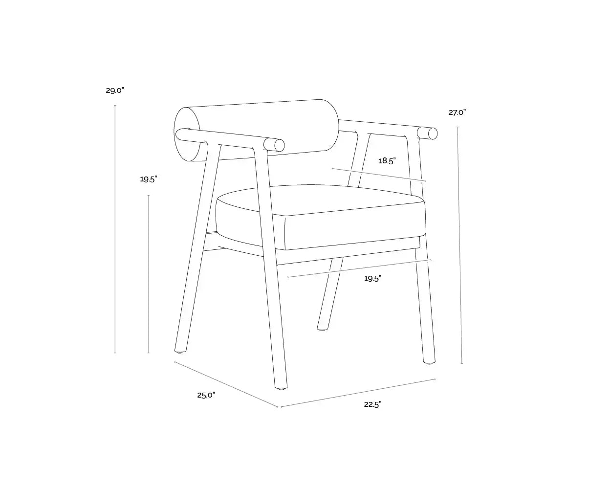 Sunpan SOVA DINING ARMCHAIR - Dining Chairs