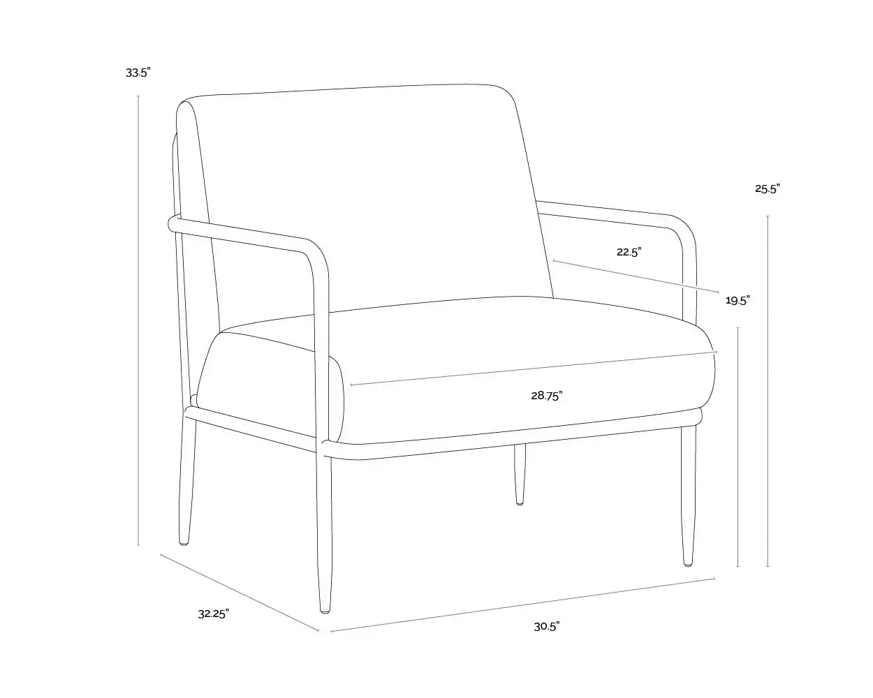 Sunpan LATHAN LOUNGE CHAIR - Lounge