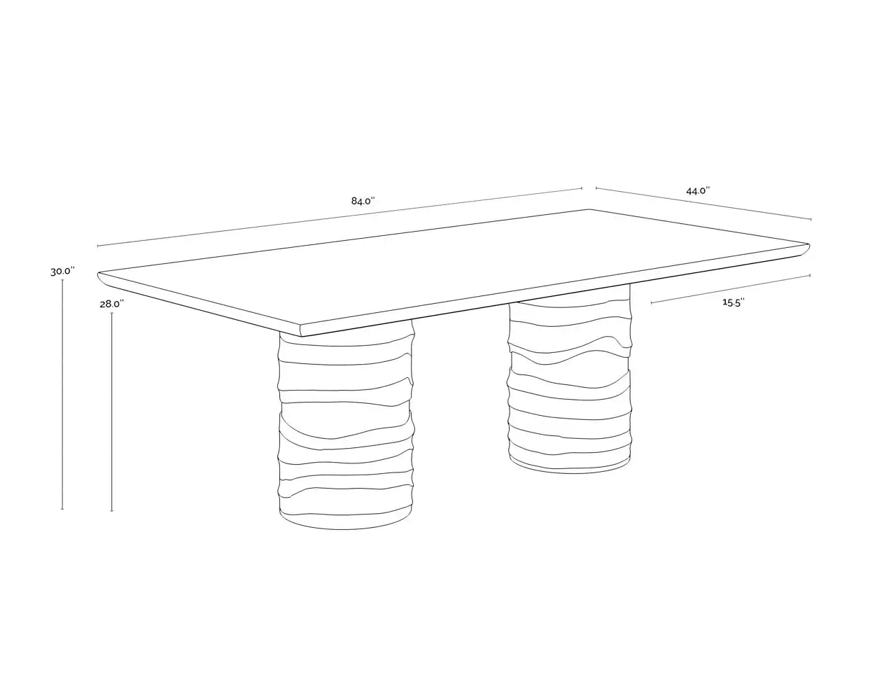 Sunpan ALANYA DINING TABLE - Outdoor Furniture